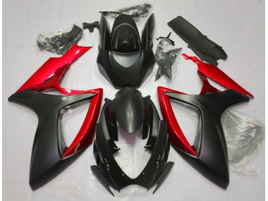 2006-2007 Matte Black & Red Suzuki GSXR 600-750 Motorcycle Fairing UK