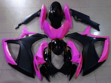 2006-2007 Matte Black and Pink Suzuki GSXR 600-750 Motorcycle Fairing UK