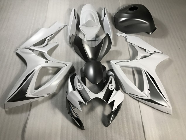 2006-2007 Matte White and Grey Suzuki GSXR 600-750 Motorcycle Fairing UK