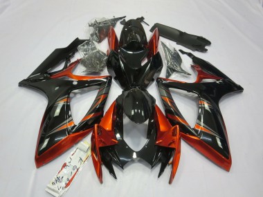 2006-2007 Orange and Black Suzuki GSXR 600-750 Motorcycle Fairing UK