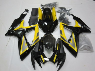 2006-2007 Silver and Black Yellow Suzuki GSXR 600-750 Motorcycle Fairing UK