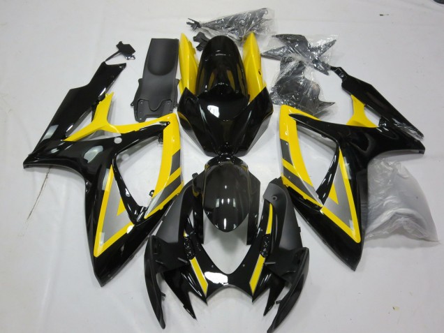 2006-2007 Silver and Black Yellow Suzuki GSXR 600-750 Motorcycle Fairing UK