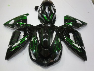 2006-2011 Green Flame Kawasaki ZX14R Motorcycle Fairing UK