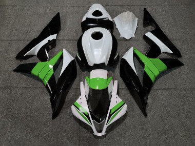 2007-2008 Black White and Green Honda CBR600RR Motorcycle Fairing UK