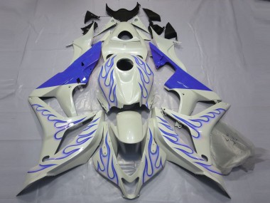 2007-2008 Blue Flame on White Honda CBR600RR Motorcycle Fairing UK