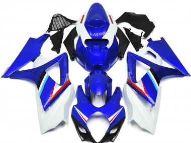 2007-2008 Blue and White Gloss with Light Blue and Red Decal Suzuki GSXR 1000 Motorcycle Fairing UK