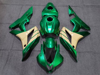 2007-2008 Emerald Green and Tan Honda CBR600RR Motorcycle Fairing UK