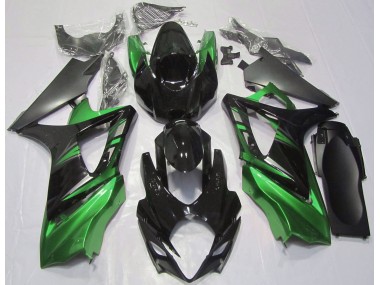 2007-2008 Gloss Black and Green Suzuki GSXR 1000 Motorcycle Fairing UK