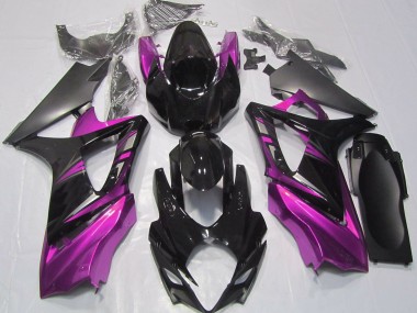 2007-2008 Gloss Black and Pink Suzuki GSXR 1000 Motorcycle Fairing UK