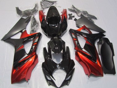 2007-2008 Gloss Black and Red Suzuki GSXR 1000 Motorcycle Fairing UK