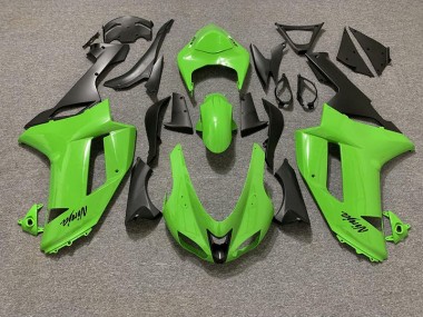 2007-2008 Gloss Green and Matte Black Kawasaki ZX6R Motorcycle Fairing UK