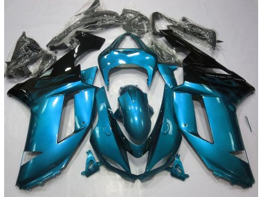 2007-2008 Gloss Light Blue & Black Kawasaki ZX6R Motorcycle Fairing UK