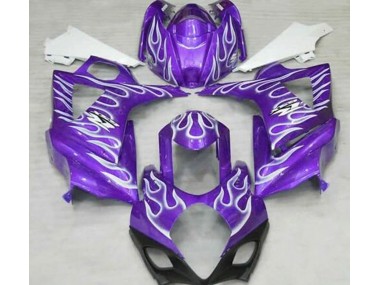 2007-2008 Gloss Purple and White Flame Suzuki GSXR 1000 Motorcycle Fairing UK