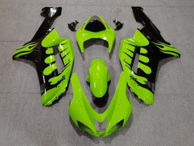 2007-2008 Green Flame Kawasaki ZX6R Motorcycle Fairing UK