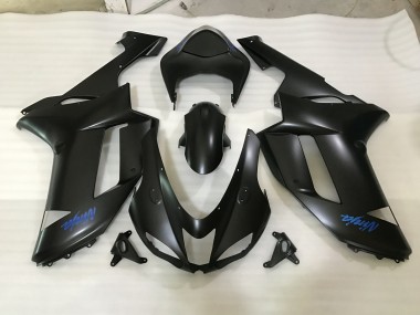 2007-2008 Matte Black & Blue Kawasaki ZX6R Motorcycle Fairing UK