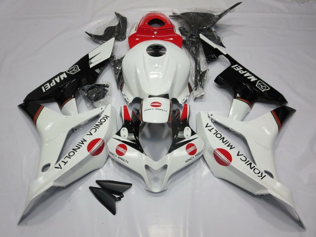 2007-2008 White and Red KM Honda CBR600RR Motorcycle Fairing UK