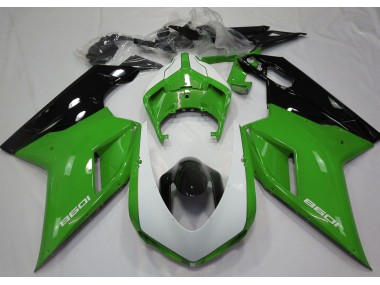 2007-2012 Gloss Green & White Ducati 848 1098 1198 Motorcycle Fairing UK