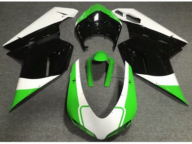 2007-2012 Gloss Green White and Black Ducati 848 1098 1198 Motorcycle Fairing UK