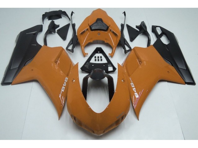 2007-2012 Gloss Orange & Black Ducati 848 1098 1198 Motorcycle Fairing UK