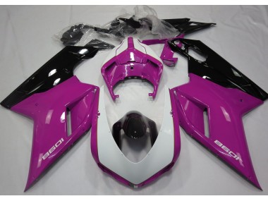 2007-2012 Gloss Pink & White Ducati 848 1098 1198 Motorcycle Fairing UK