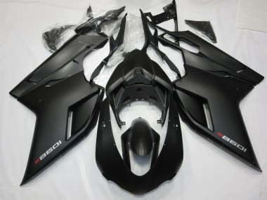 2007-2012 Matte Black with Red Ducati 848 1098 1198 Motorcycle Fairing UK