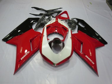 2007-2012 Red and White Ducati 848 1098 1198 Motorcycle Fairing UK