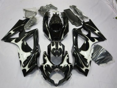 2008-2010 Black and White Design Suzuki GSXR 600-750 Motorcycle Fairing UK