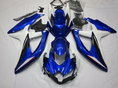 2008-2010 Blue Black and White Suzuki GSXR 600-750 Motorcycle Fairing UK