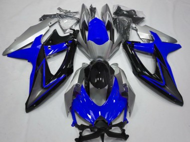 2008-2010 Blue and Silver Suzuki GSXR 600-750 Motorcycle Fairing UK