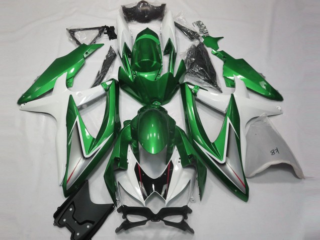 2008-2010 Gloss Green and White Suzuki GSXR 600-750 Motorcycle Fairing UK