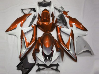 2008-2010 Gloss Orange and White Suzuki GSXR 600-750 Motorcycle Fairing UK