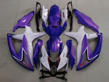 2008-2010 Gloss Purple & White Suzuki GSXR 600-750 Motorcycle Fairing UK