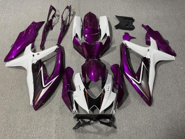 2008-2010 Gloss Purple and White Suzuki GSXR 600-750 Motorcycle Fairing UK