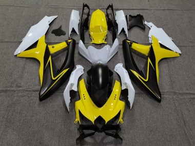 2008-2010 Gloss Yellow and White Suzuki GSXR 600-750 Motorcycle Fairing UK