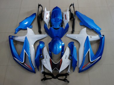 2008-2010 Metallic Blue & White Suzuki GSXR 600-750 Motorcycle Fairing UK