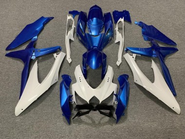 2008-2010 Pearl Blue and White Suzuki GSXR 600-750 Motorcycle Fairing UK