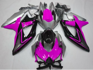 2008-2010 Pink and Silver Suzuki GSXR 600-750 Motorcycle Fairing UK