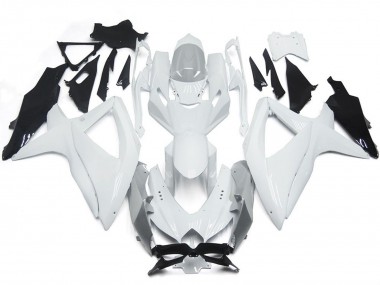 2008-2010 Shining Gloss White With Silver Suzuki GSXR 600-750 Motorcycle Fairing UK