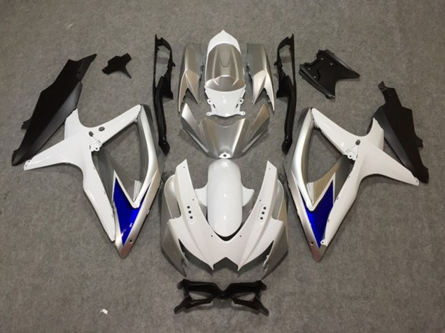 2008-2010 Silver White Blue Suzuki GSXR 600-750 Motorcycle Fairing UK