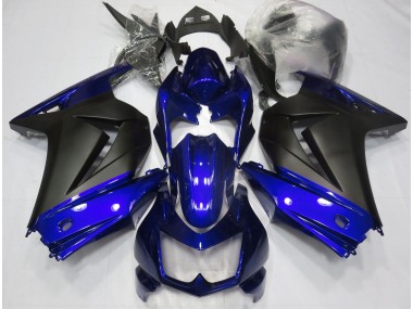 2008-2013 Blue and Matte Black Kawasaki Ninja 250 Motorcycle Fairing UK