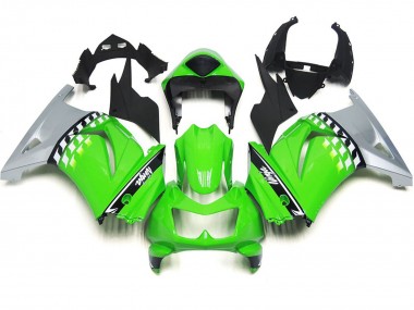 2008-2013 Green and Black Check Kawasaki Ninja 250 Motorcycle Fairing UK