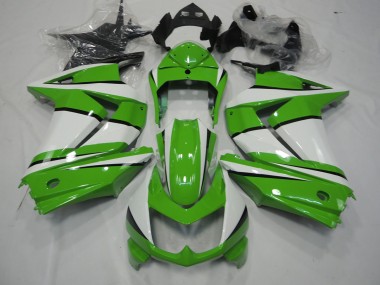 2008-2013 Green and White Kawasaki Ninja 250 Motorcycle Fairing UK