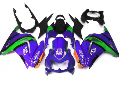 2008-2013 Purple Green and black Kawasaki Ninja 250 Motorcycle Fairing UK