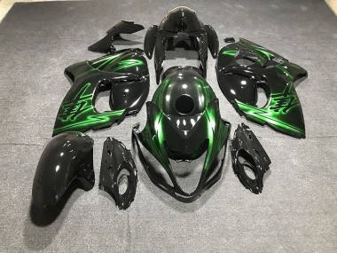 2008-2019 Gloss Black and Green Suzuki GSXR 1300 Motorcycle Fairing UK