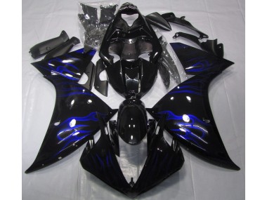 2009-2012 Black & Blue Flame Yamaha R1 Motorcycle Fairing UK