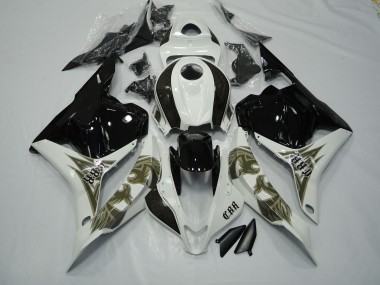 2009-2012 Black gold and white Honda CBR600RR Motorcycle Fairing UK