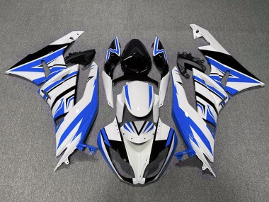 2009-2012 Blue White and Black Zag Kawasaki ZX6R Motorcycle Fairing UK