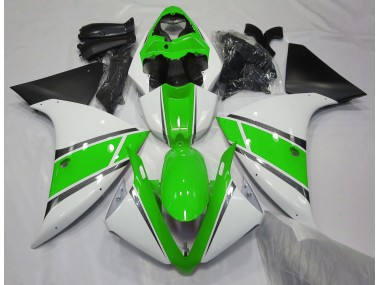 2009-2012 Gloss White and Green Yamaha R1 Motorcycle Fairing UK