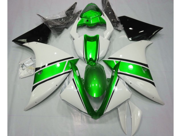 2009-2012 Gloss White and Metallic Green Yamaha R1 Motorcycle Fairing UK