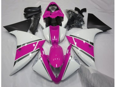 2009-2012 Gloss White and Pink Yamaha R1 Motorcycle Fairing UK